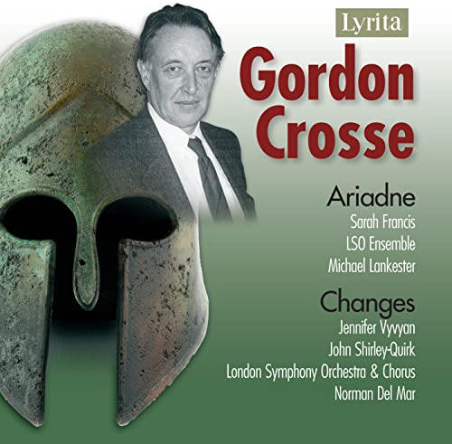 CD cover featuring composer Gordon Crosse, a helmet, and text details.