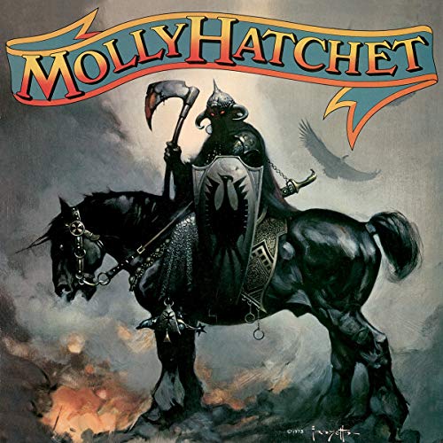 Molly Hatchet album cover: armored figure on horseback with a grim reaper.