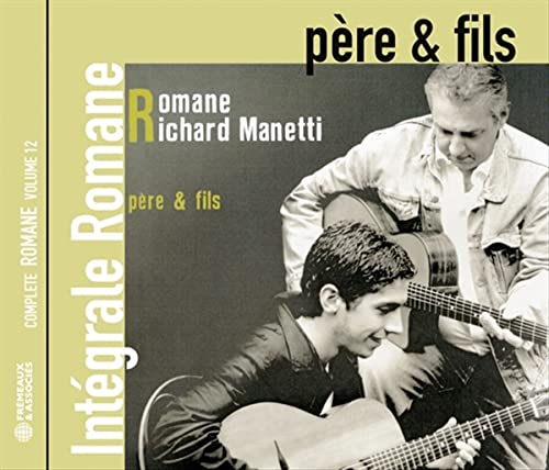 CD cover featuring two guitarists, text “Romane” and “père & fils”.