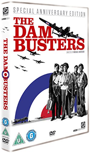 DVD cover for “The Dam Busters” featuring planes and airmen.