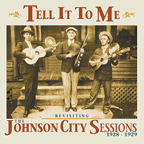 Vintage photo of three musicians with guitars and a fiddle, CD cover.