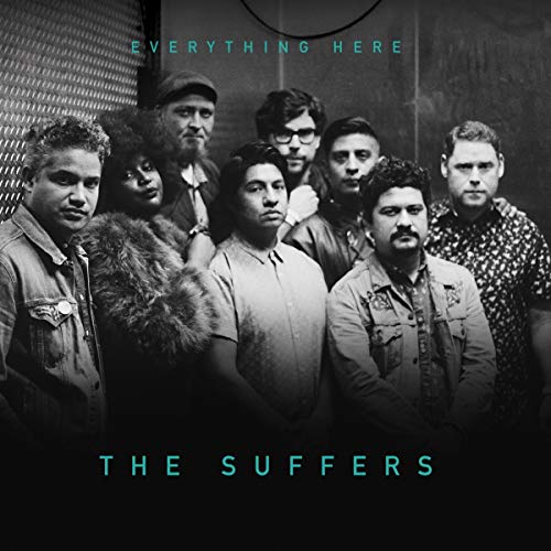 Black and white album cover featuring a group portrait of The Suffers.