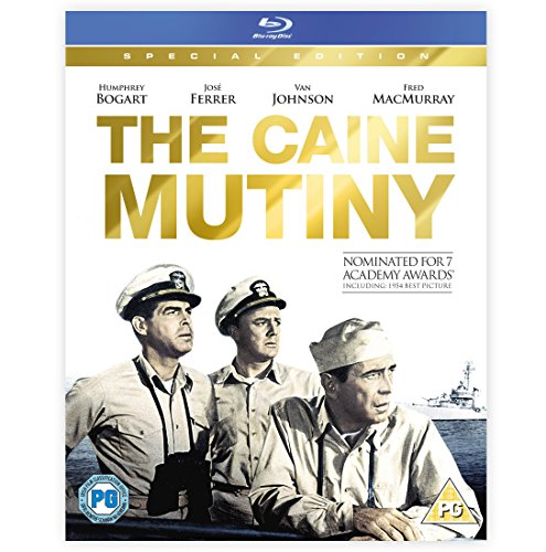 The Caine Mutiny" Blu-ray cover with Humphrey Bogart and naval officers.