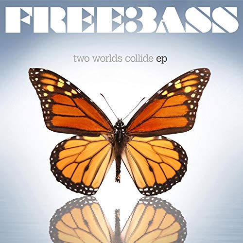 CD cover for Freebass’ “Two Worlds Collide” featuring a monarch butterfly.