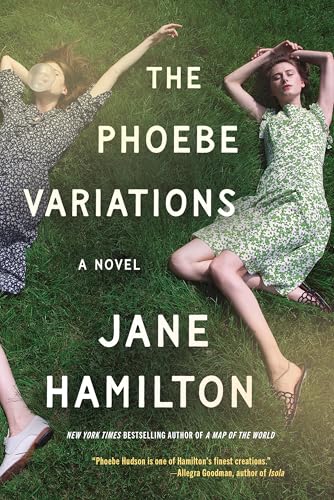 Two women in floral dresses lie on green grass, with book title and author text.