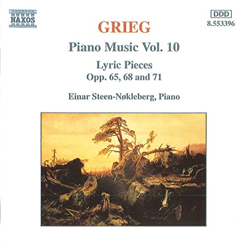 CD cover for Grieg piano music, featuring a landscape painting.