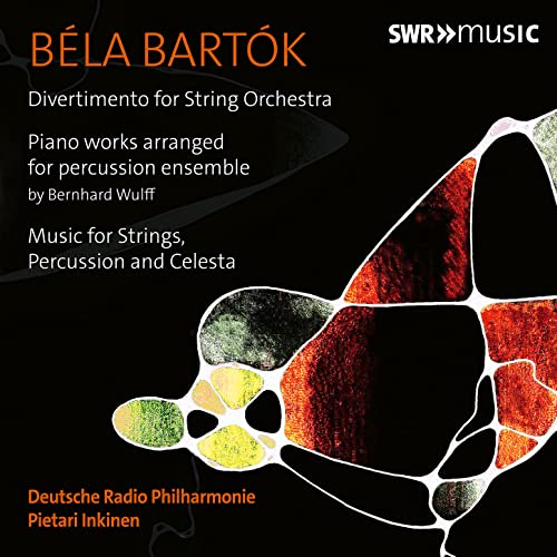 CD cover for Béla Bartók orchestral works, featuring abstract insect art.