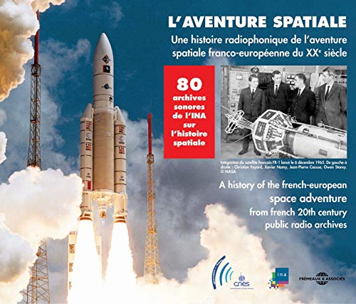 CD cover: rocket launch, historical photo, and text about space history.