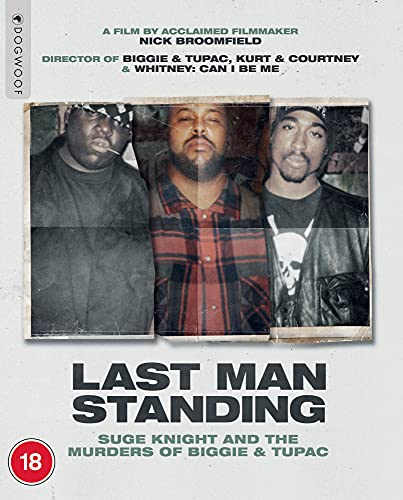 Blu-ray cover featuring portraits of Suge Knight, Notorious B.I.G., and Tupac Shakur.