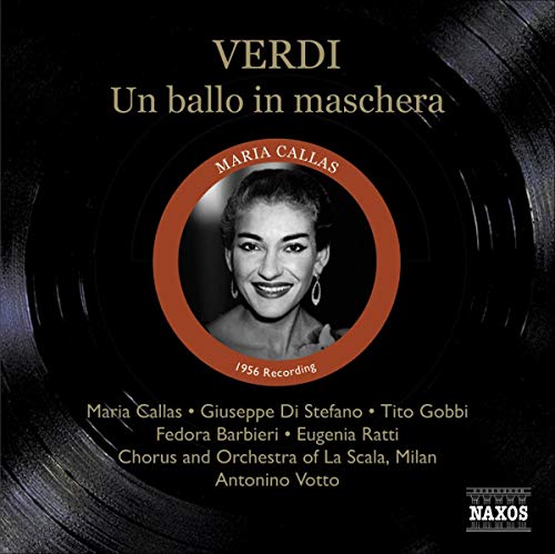 CD cover featuring Maria Callas portrait with opera details and vinyl texture.