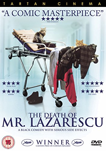 DVD cover for “The Death of Mr. Lazarescu” showing a man on a gurney.