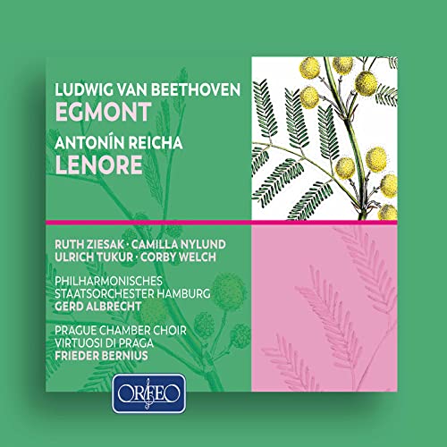 CD cover for Beethovenās āEgmontā and Reichaās āLenoreā with floral imagery.