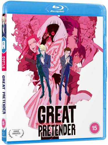 Blu-ray case for āThe Great Pretenderā anime, featuring illustrated characters.