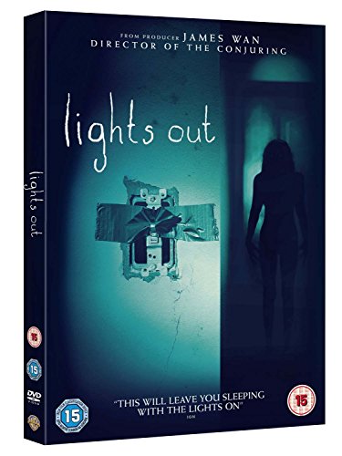 Lights Out" DVD cover featuring a shadowy figure and a teddy bear.