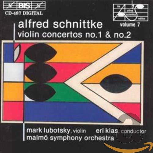 CD cover for Schnittke’s Violin Concertos, featuring abstract geometric design.