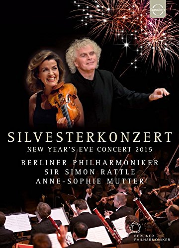Simon Rattle and Anne-Sophie Mutter with the Berliner Philharmoniker orchestra.