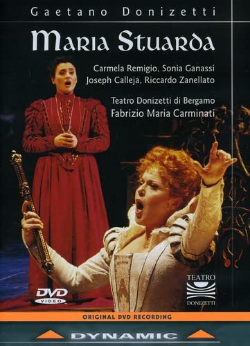 DVD cover for Donizetti’s "Maria Stuarda" opera, featuring two singers.