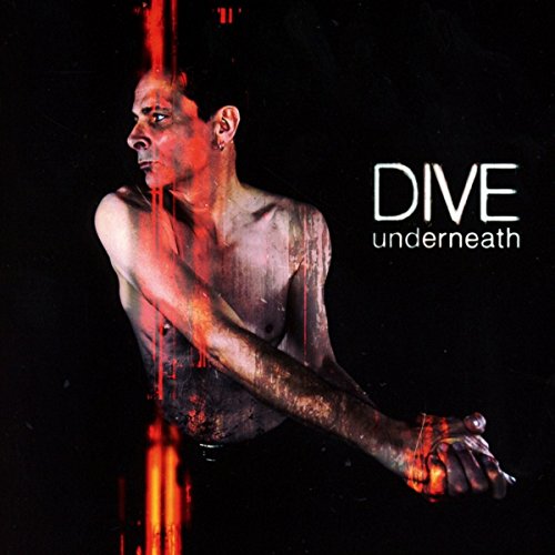 Album cover for “Dive - Underneath” featuring a man covered in red liquid.