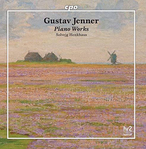 CD cover for Gustav Jenner’s Piano Works featuring a landscape painting.