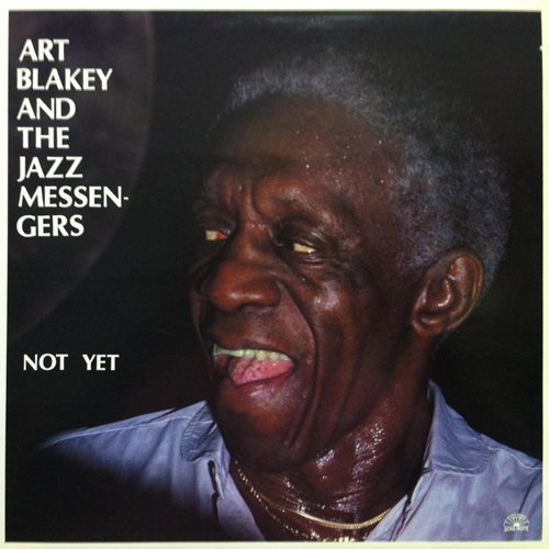 Album cover featuring Art Blakey, a close-up portrait with text.