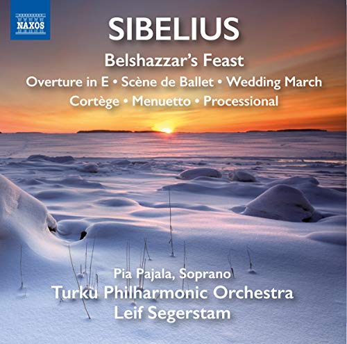 CD cover for Sibelius’ “Belshazzar’s Feast” with snowy landscape.