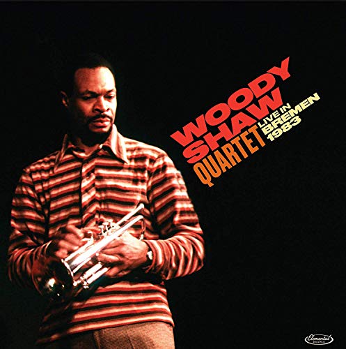 Woody Shaw playing trumpet on the album cover “Live Bremen 1983”.