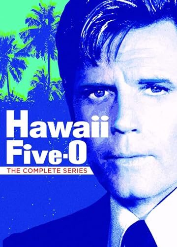 “Hawaii Five-O: Complete Series” DVD cover with Jack Lord’s portrait and palms.