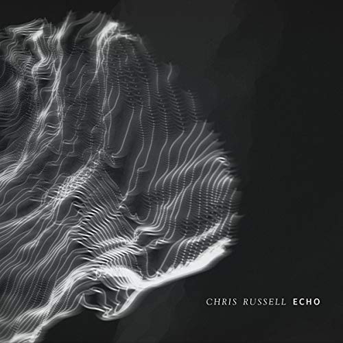 CD cover for “Echo” by Chris Russell, abstract white lines on black.