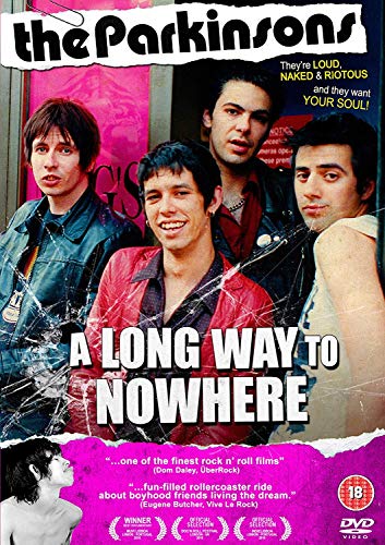 DVD cover for "Parkinsons: A Long Way To Nowhere" featuring a band portrait.