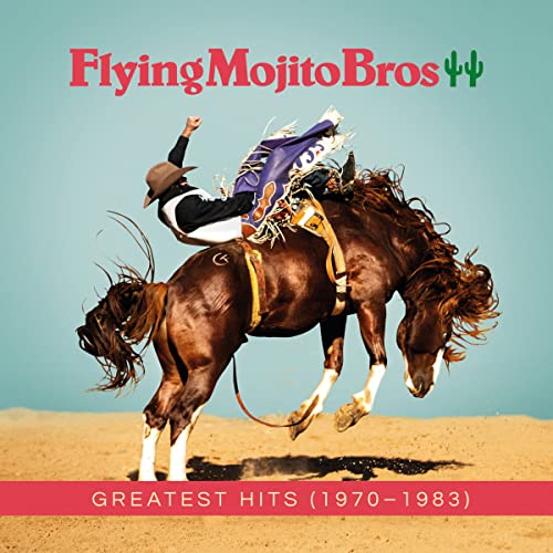 Album cover: cowboy riding a bucking bronco on a sandy background.