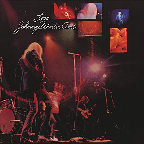 Johnny Winter Live CD cover: guitarist on stage with band.