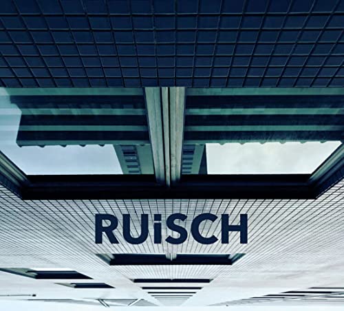 Blue and gray architectural abstraction with the name "RUISCH" visible.