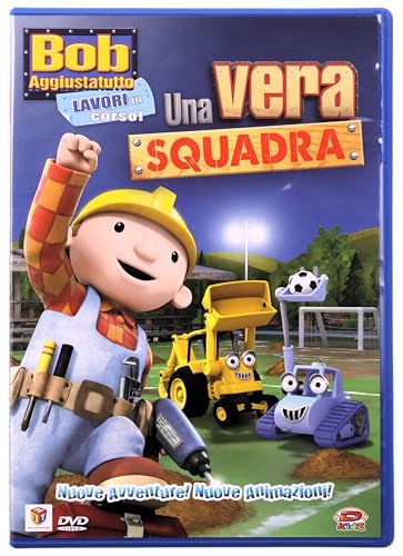 Bob the Builder DVD cover featuring Bob, vehicles, and a soccer ball.