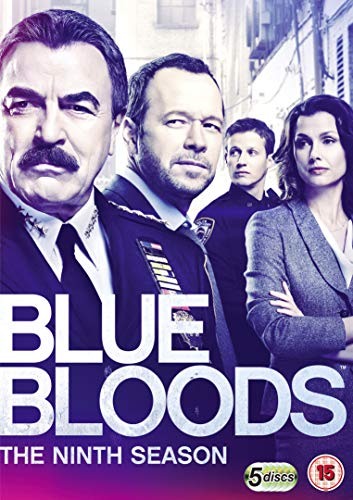 Blue Bloods" Season 9 DVD cover featuring four cast members and bold title text.
