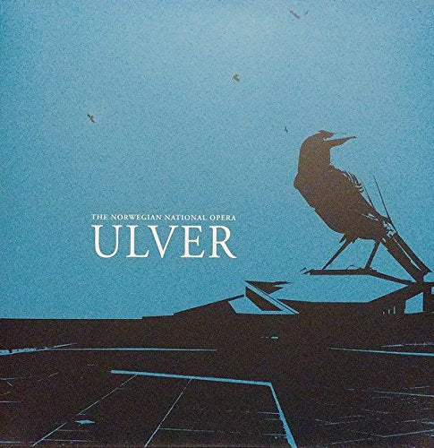 Ulver album cover: a black bird perched on a roof, blue background.