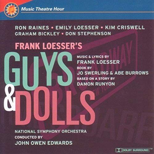 CD cover for “Guys and Dolls” musical highlights, featuring bold text.