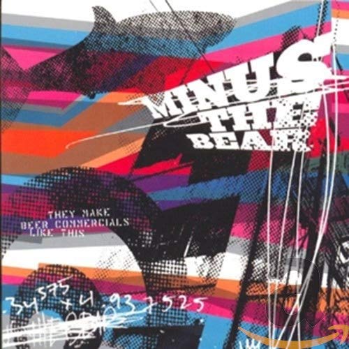 CD cover for Minus The Bear, abstract colorful design with bear silhouette.