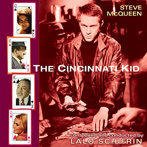 CD cover for "The Cincinnati Kid" featuring Steve McQueen and playing cards.