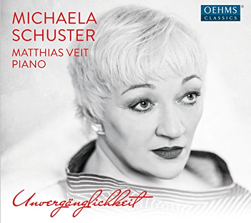 CD cover featuring a black and white portrait of Michaela Schuster.