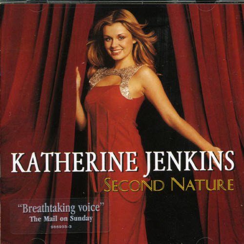 Katherine Jenkins album cover, "Second Nature," featuring her in a red dress.