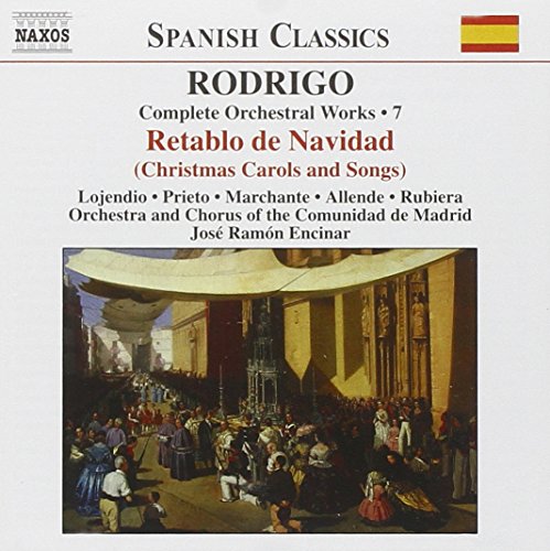 CD cover for Rodrigo’s “Retablo de Navidad” featuring a painting of a nativity scene.