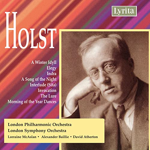 CD cover featuring portrait of composer Gustav Holst and track listing.