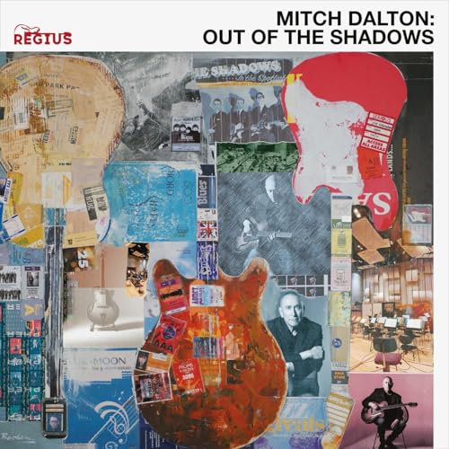 CD cover for Mitch Dalton’s “Out Of The Shadows” with collage imagery.