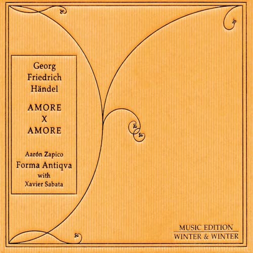 CD cover for Handel’s “Amore x Amore” with orange and brown design.