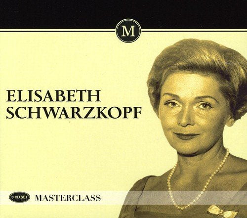 Elisabeth Schwarzkopf portrait on a CD cover, sepia tone, pearls.