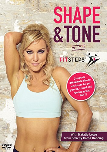 DVD cover featuring a blonde woman in workout clothes, text “Shape & Tone”.