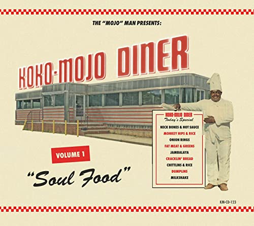 CD cover for “Koko Mojo Diner Vol.1 - Soul Food” featuring a diner illustration.