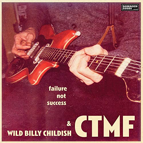 Red guitar with hands playing, album cover for CTMF - Failure Not Success.