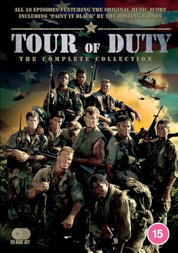 DVD cover art for Tour of Duty featuring a group of soldiers in uniform.