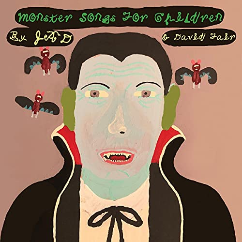 Painted portrait of a vampire with small red bat-like creatures.